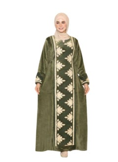 A velor galabiya decorated with a pattern with a belt, worn from 80 kg to 120 kg