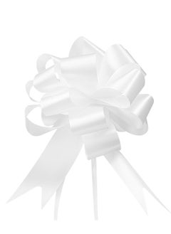 KASTWAVE Pull Bow, 30PCS Gift Wrap Pull Bow Ribbon, White Ribbon Pull Bow, White Gift Bow Gift, Bow Pull Ribbon for Gift Wrap, Bouquet, Gift Basket, Birthday, Wedding, Valentine's Day Gift Decoration  - Image 1