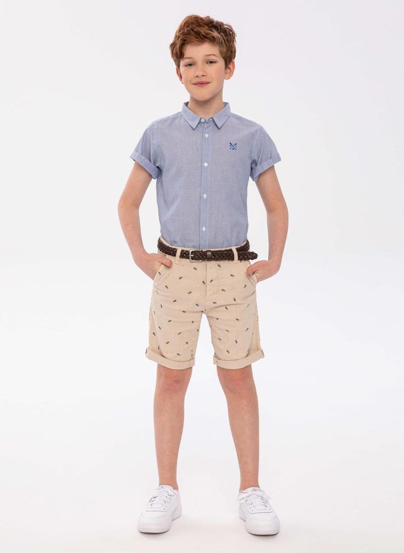 MINOTI Boys chino shorts printed cream - Image 1