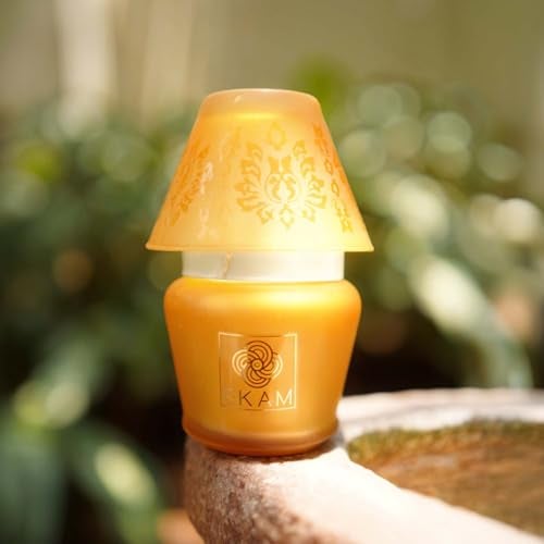 EKAM Scented Frost Glass Lampshade Candle | Vanilla Scented Candle | Luxury Fragrances| Ideal for Home Decor, Aromatherapy & Gifting | 22 Hours Burn time |114 g - Image 4