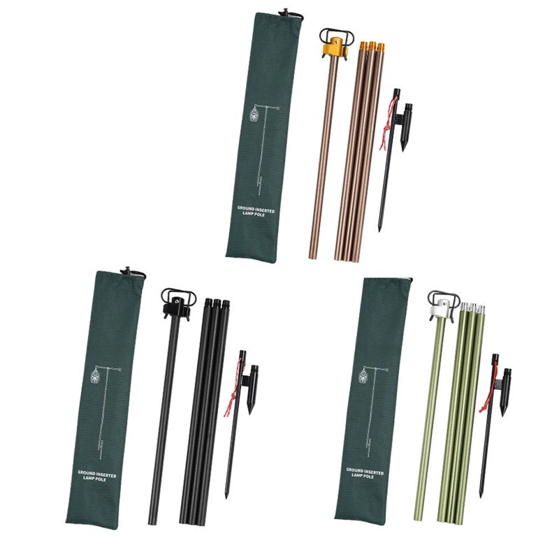 sundick Aluminum Alloy Lantern Stand 73.2" Adjustable Height Collapsible Pole - Rust-Free Anodized Lightweight Camping Hanger for Outdoor Garden Solar Lights - Image 1