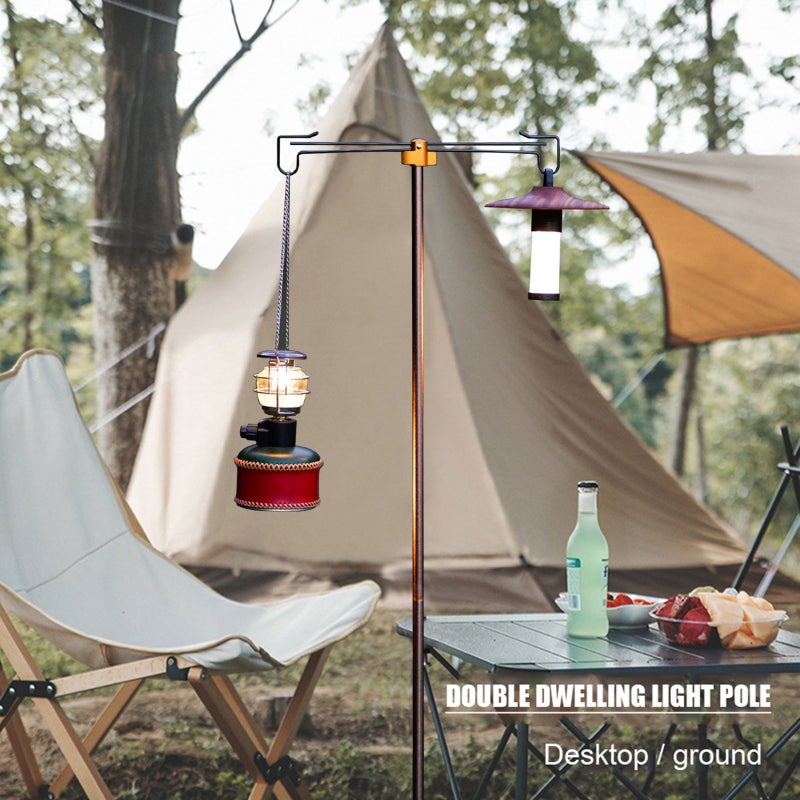 sundick Aluminum Alloy Lantern Stand 73.2" Adjustable Height Collapsible Pole - Rust-Free Anodized Lightweight Camping Hanger for Outdoor Garden Solar Lights - Image 4