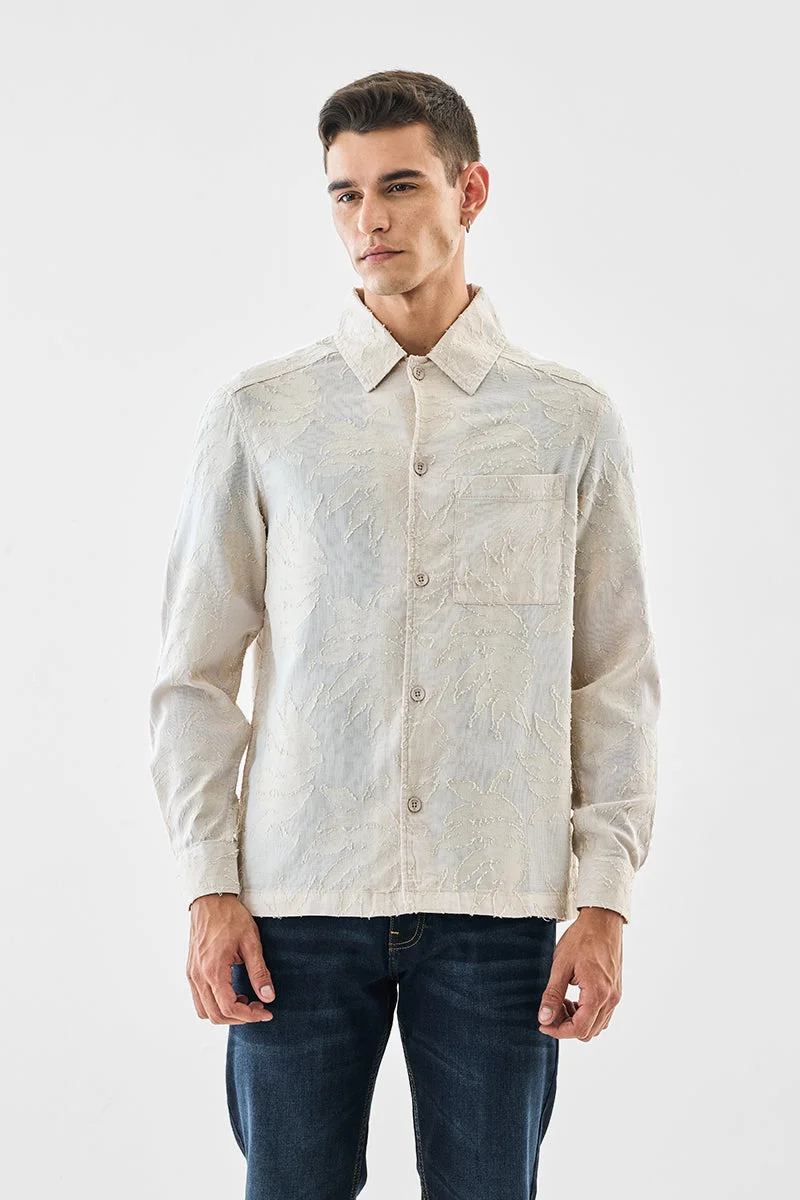 SNITCH  Box Fit Jacquard Overshirt for Men | Best Price UAE