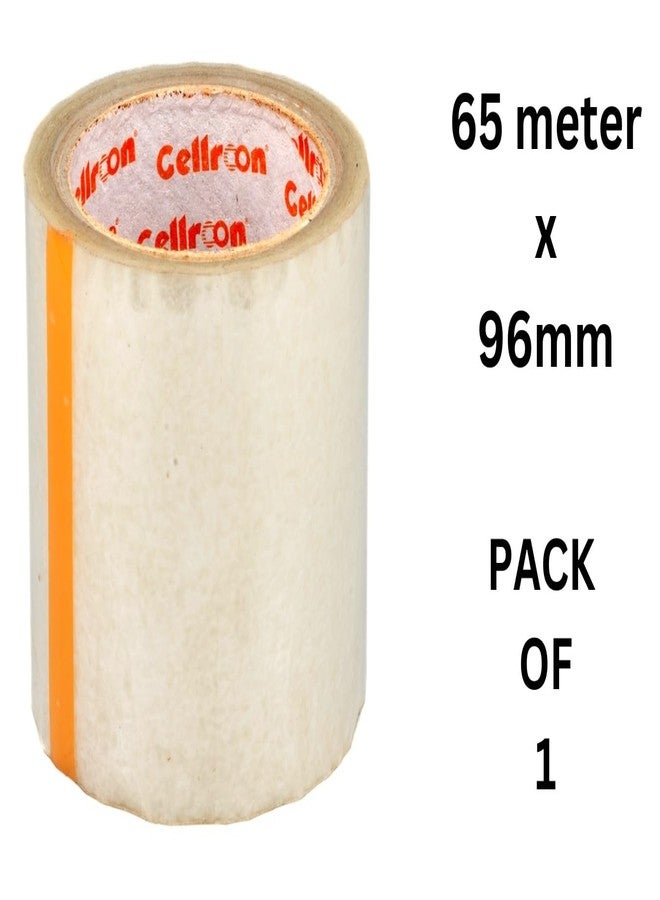 Cellroon Transparent cello tape (4inch / 65meters) it is use for Office task's, craft and DIY Projects, Packaging and Shipping | Quick Fixes, Invisible Bonding, Cost-Effective (pack of 1) - Image 2