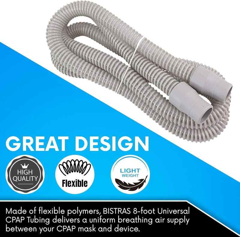 BISTRAS Made in USA 8 Foot Universal CPAP Tubing  Compatible with All Major CPAP BiPAP and Most Machines 2 Pack - Image 2