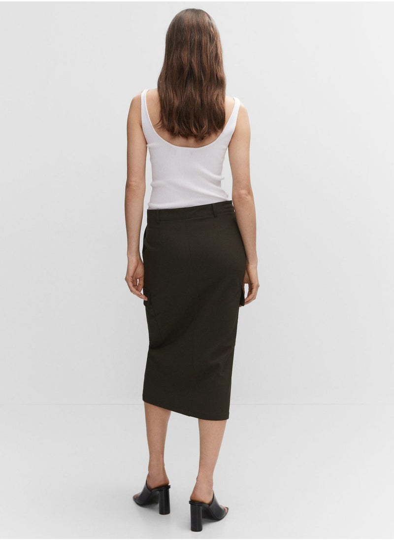 MANGO - V-Neck Knitted Top - Image 1