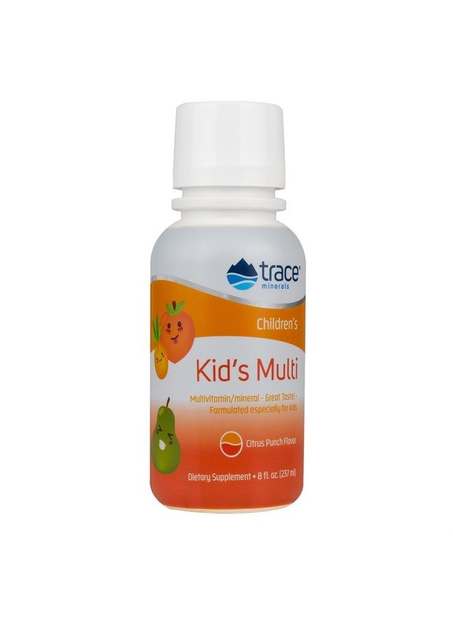 Trace Minerals Kid's Multi Liquid Multivitamin Supplement with Vitamin C, Zinc, Minerals | Supports Healthy Bones and Immunity | Natural Citrus Punch Flavor | 48 Servings, 8 fl oz (1 Pack) - Image 1