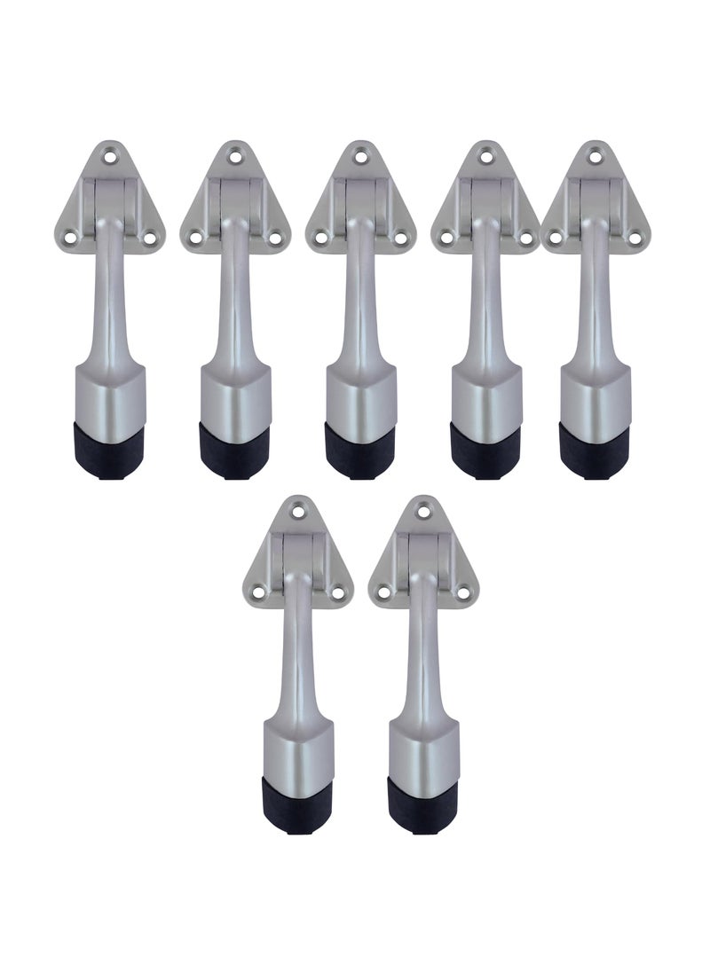 MALAIKAH Malaikah Triangle Silver Satin Heavy Duty Gate Stopper for The Door with Rubber Grip 5Inch Long Door Stopper for Wooden Door Door Mounted Pack of 7  - Image 1
