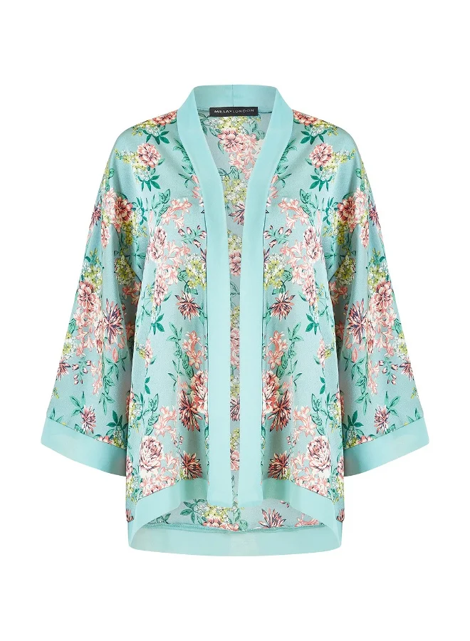 MELA LONDON Floral Satin Kimono