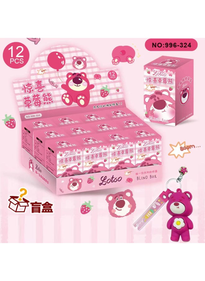 null - Jika Wow Chiikawa Creative Cartoon Doll Blind Box Oussage Jiyi Pendant Handmade Cute Small Gift-Color:Large Strawberry Bear Pendant Blind Box-Complete Set Of 12 Small Boxes - Image 1