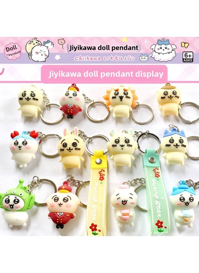 null - Jika Wow Chiikawa Creative Cartoon Doll Blind Box Oussage Jiyi Pendant Handmade Cute Small Gift-Color:Large Strawberry Bear Pendant Blind Box-Complete Set Of 12 Small Boxes - Image 1