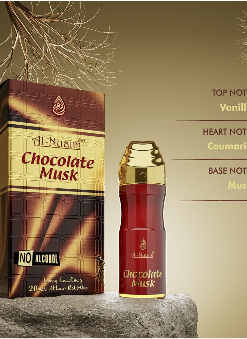 Al Nuaim - Al-Nuaim Chocolate Musk Alcohol Free Attar - 20ml | Exquisite & Long Lasting Fragrance - Image 1