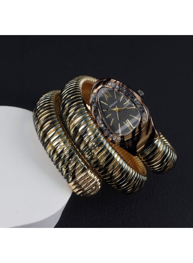 BIFANXI Snake Scale Patterned Steel Band Women's Personalized Quartz Bracelet Watch - Image 1