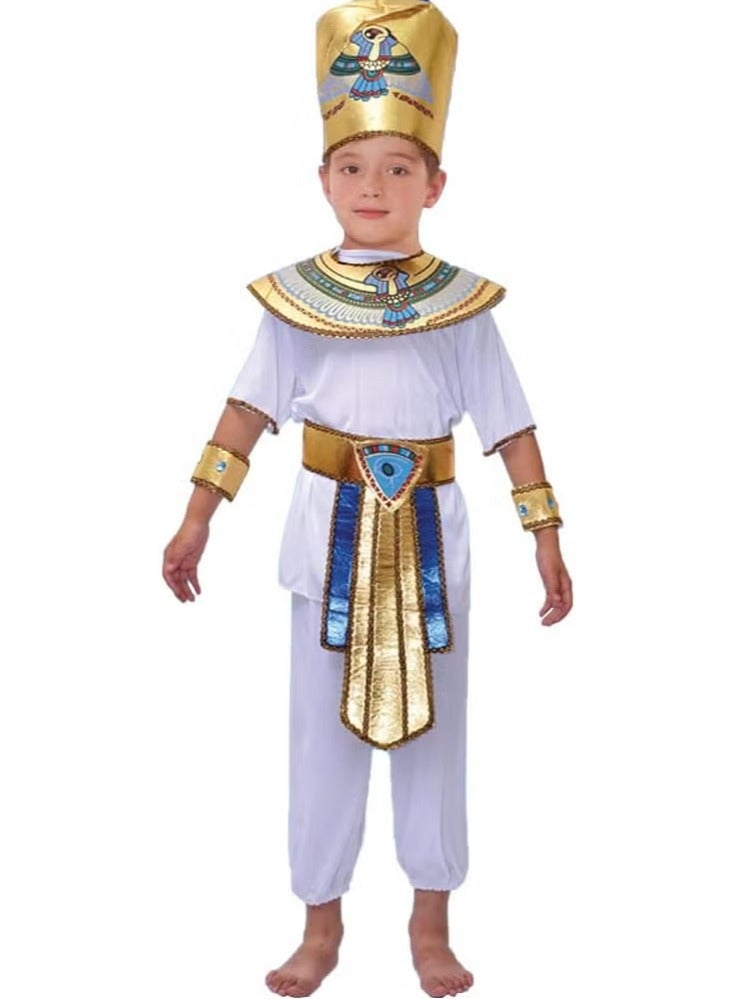 Boy Ancient Egypt Egyptian Pharaoh Cleopatra Prince Cosplay Costume For Kids Carnival party With Accessories - Image 1