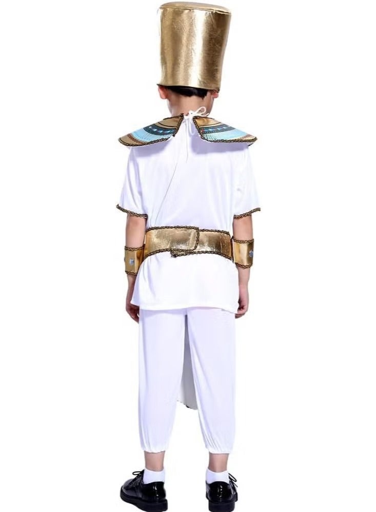 Boy Ancient Egypt Egyptian Pharaoh Cleopatra Prince Cosplay Costume For Kids Carnival party With Accessories - Image 2