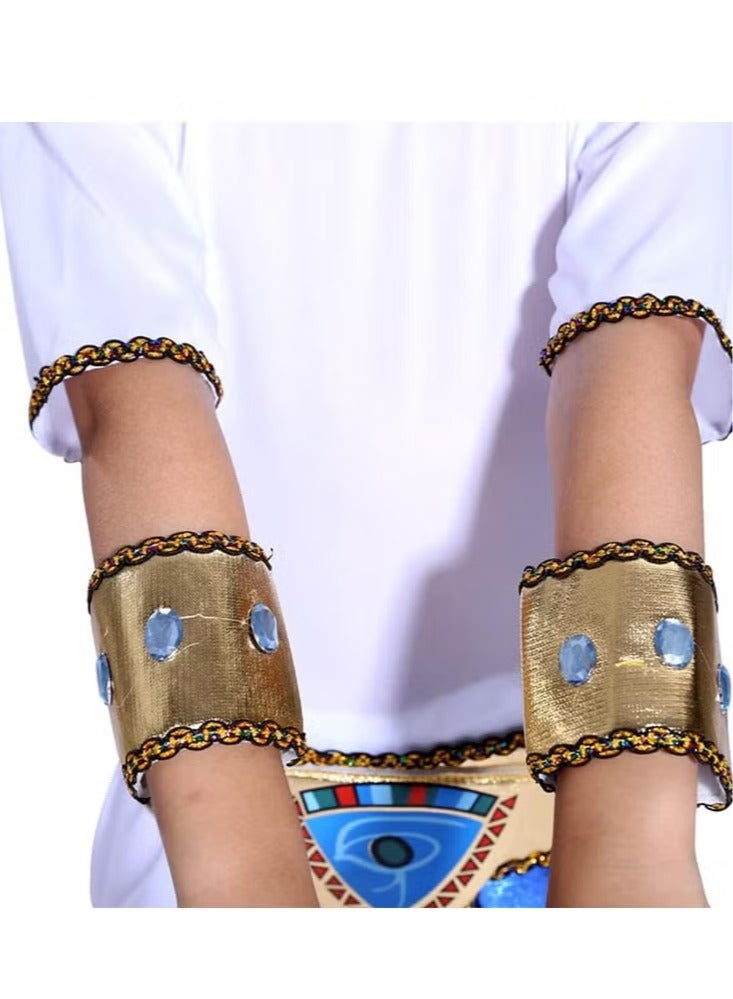 Boy Ancient Egypt Egyptian Pharaoh Cleopatra Prince Cosplay Costume For Kids Carnival party With Accessories - Image 3