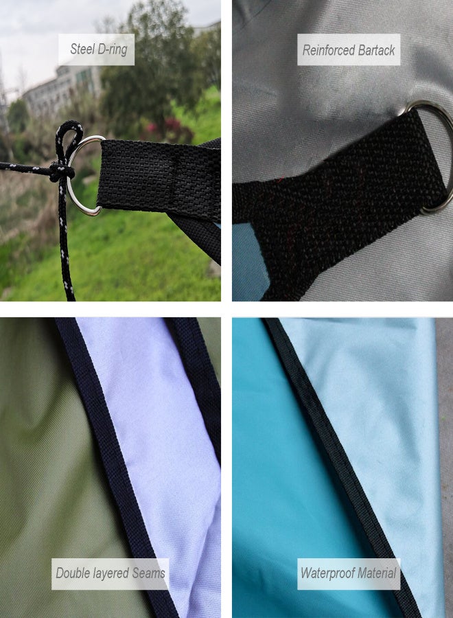 10ft Rain Fly UV Sun Shade Sail Canopy Waterproof Heavy Duty Triangle 210T Polyester Awning Sand Sunshade for Outdoor Patio Garden Backyard Activities - Image 5