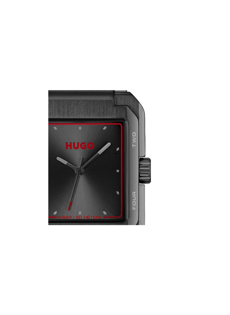 HUGO BOSS HUGO BOSS WATCH RECTANGLE ANALOG MEN'S BLACK CASE WATCH - 1530383  - Image 4