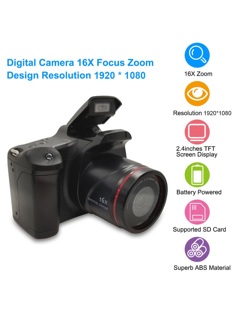 Digital Camera 16X F-ocus Zoom Design Resolution 1920*1080 Supported S D Card 4 * AA Batter-y Powered Operated for Photos Taking S-tudio - Image 1