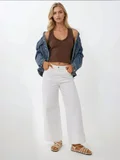 HICCUP Stitch Detail Textured V-Neck Sleeveless Slim Fit Top
