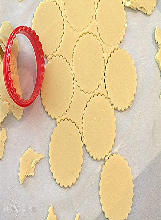 JoyGlobal Set of 5 Pieces Cookie Cutter Two Sided Round Cookie Cutters Biscuit Cutter Different Sizes Assorted Colors - Image 3
