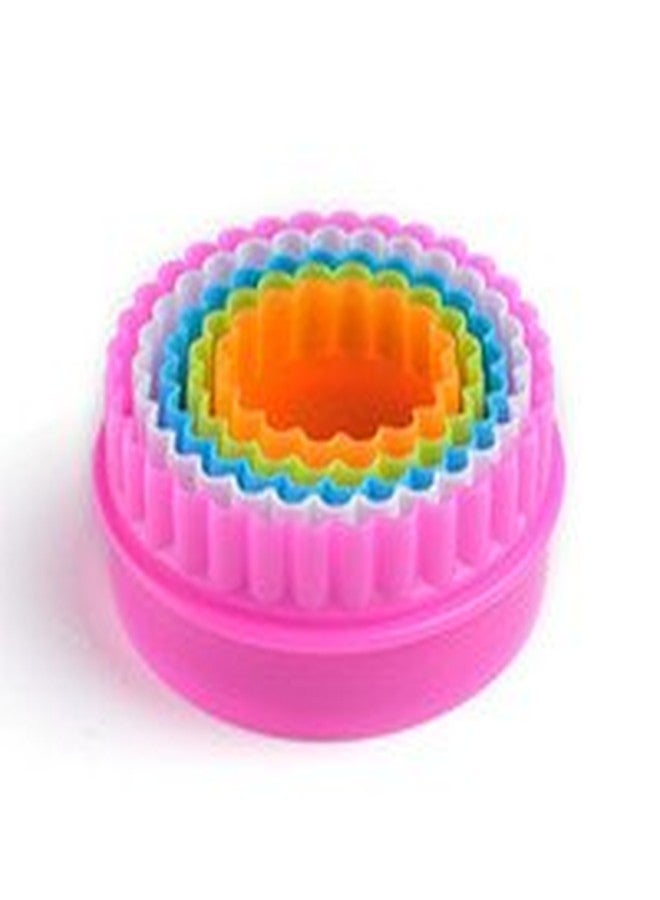 JoyGlobal Set of 5 Pieces Cookie Cutter Two Sided Round Cookie Cutters Biscuit Cutter Different Sizes Assorted Colors - Image 4
