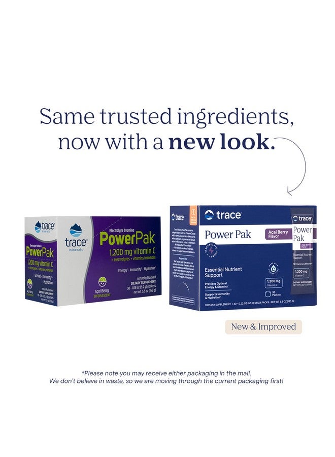 تراس مينيرالز معادن أثرية | عبوات مسحوق إلكتروليت باور باك | 1200 مجم فيتامين سي والزنك والمغنيسيوم | تعزيز المناعة والترطيب والطاقة الطبيعية | توت أكاي | 30 عبوة - Image 3