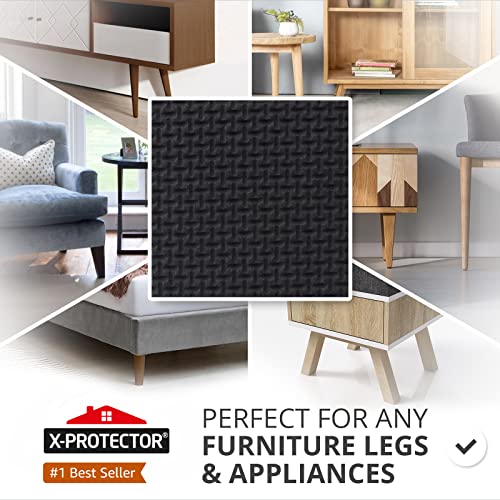 X-PROTECTOR Non Slip Furniture Pads - 16 Premium Furniture Grippers 2"! Self-Adhesive Rubber Feet Furniture Feet - Ideal Non Skid Furniture Pad Floor Protectors - Keep Furniture in Place! - Image 2