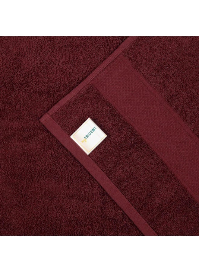 Trident 100% Cotton Towels for Bath | Towels for Bath Large Size | Trident Bath Towel - Soft & Absorbent | 450 GSM | 1 Piece Bath Towel for Men/Women | Urban Comfort | 70 cms x 140 cms - Wine Red - Image 4