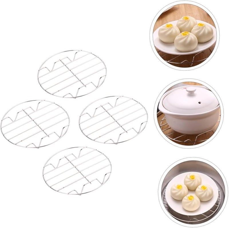 أونومور مجموعة رفوف بخارية من الفولاذ المقاوم للصدأ بأرجل قابلة للتعديل لطباخ الضغط 4 قطع متوسطة - Image 3