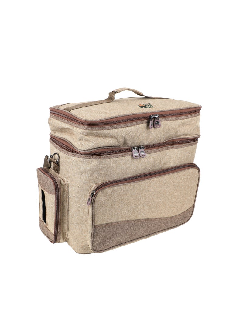 ALGHAFA ALGhafa,kalbaa thermos bag, for trips, camping, wooden color, large size 43*24*46 cm  - Image 1