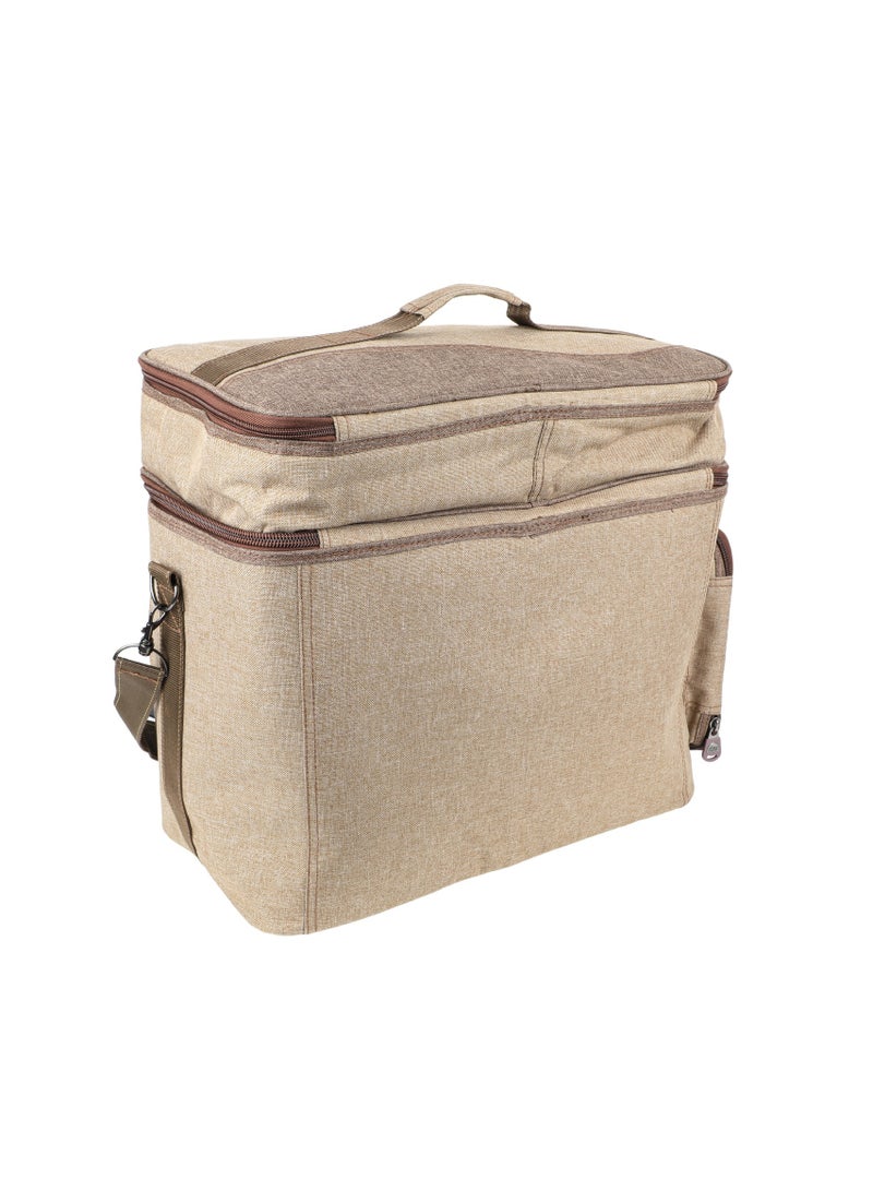 ALGHAFA ALGhafa,kalbaa thermos bag, for trips, camping, wooden color, large size 43*24*46 cm  - Image 2