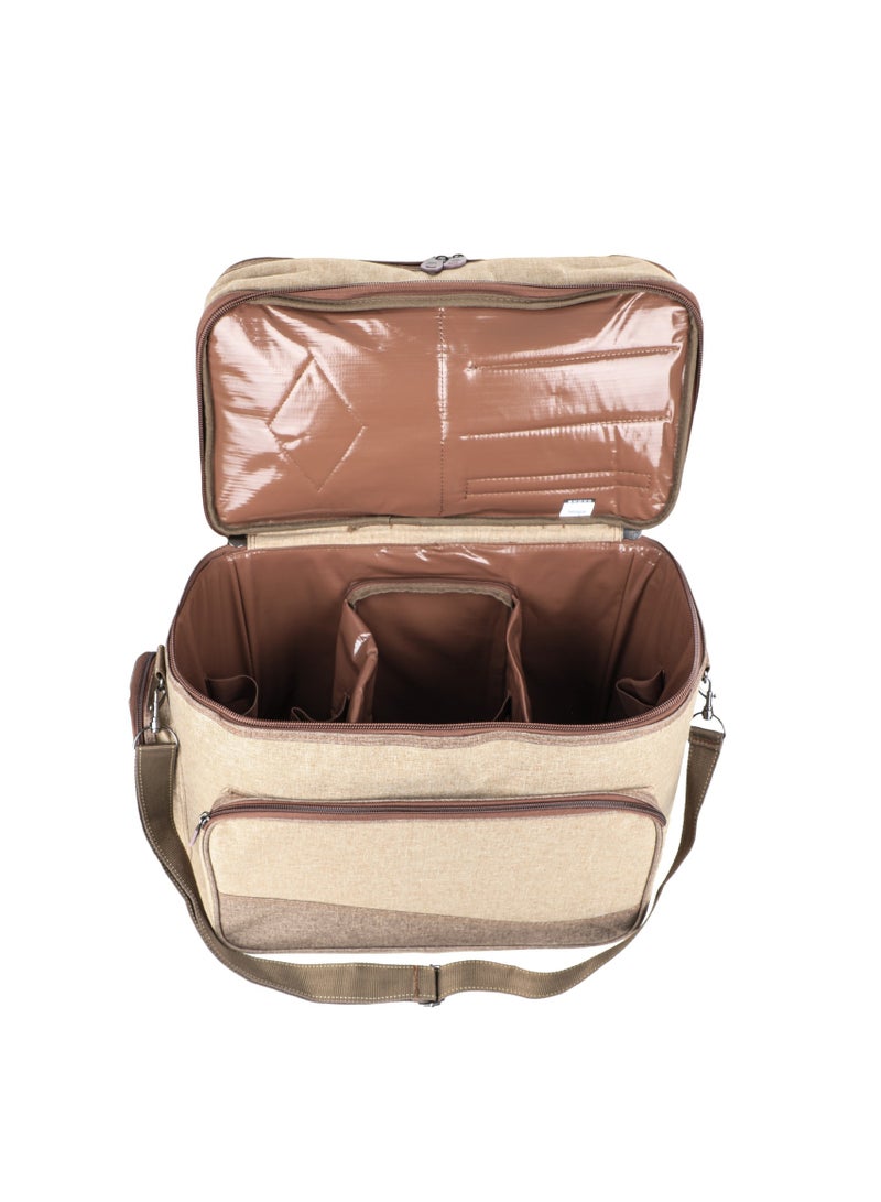 ALGHAFA ALGhafa,kalbaa thermos bag, for trips, camping, wooden color, large size 43*24*46 cm  - Image 3