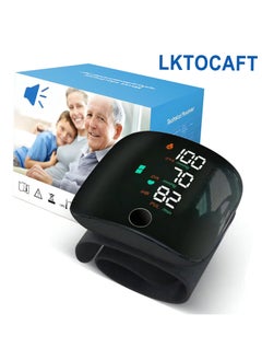LKTOCAFT Portable Arabic Voice Broadcast Blood Pressure Monitor, Dual User and 99 Memories Rechargeable Wrist Blood Pressure Machine with Electronic Display, Manual and Carry Case  - Image 1