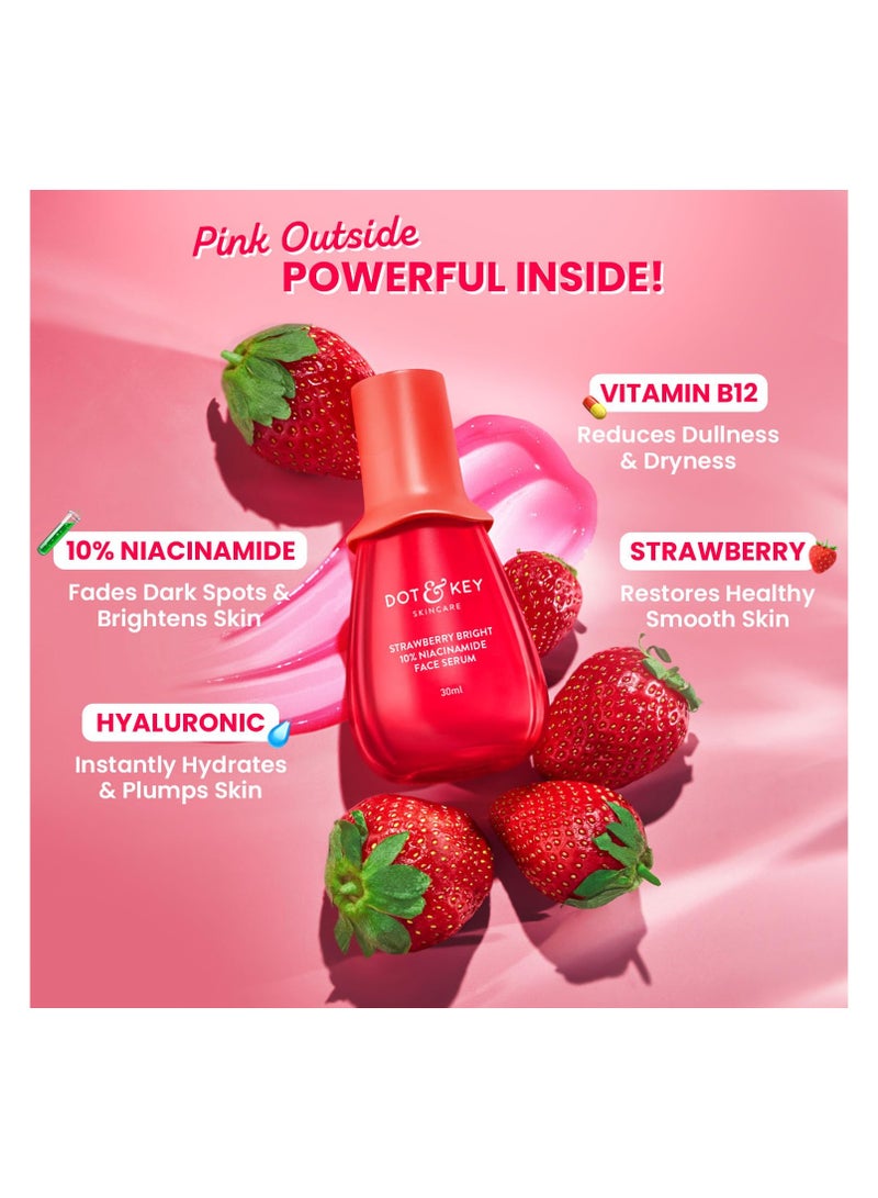 Dot & Key 10% Niacinamide + Strawberry Face Serum with Vitamin B12 & Hyaluronic Acid | Fades Dark Spots, Hyperpigmentation & Dullness | Hydrates, Smooths & Minimizes Pores | 30ml - Image 4