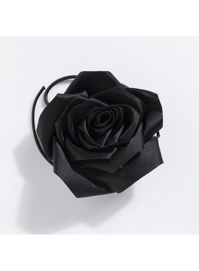 xozgdovg Womens Fashion Floral Bowknot Rose Necklace Belt WN-Black Rose Waistcord