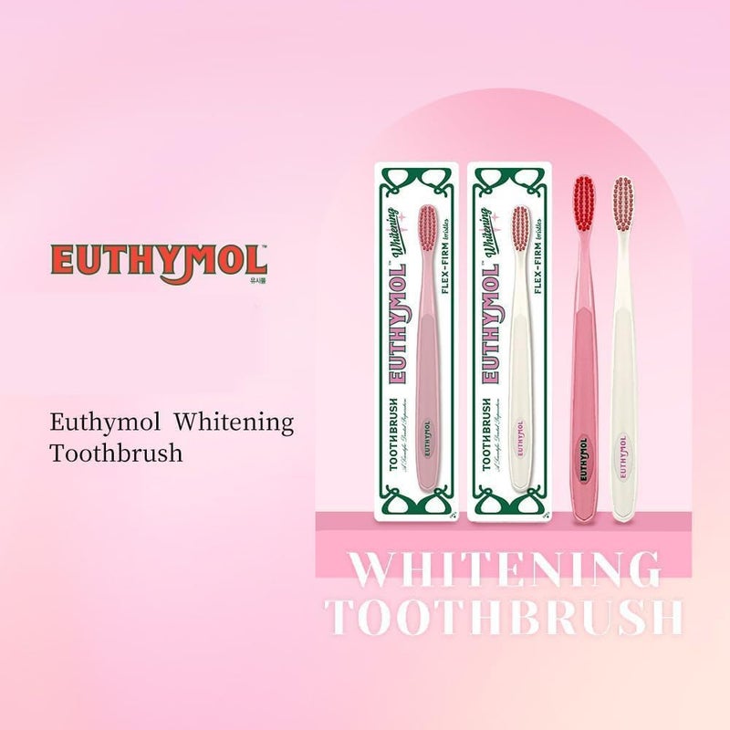 Euthymol Whitening Toothbrush (White), Compact Small Full Head, High-Strength Micro Soft bristles, Deep Cleaning, Sensitive Gums Teeth, Daily Oral Enamel Dental Care-4 Packs - Image 5
