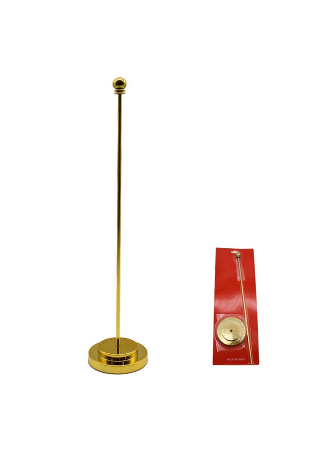 كراون علم الطاولة، سارية العلم، قضيب معدني فردي، قضيب مستقيم، زينة علم المكتب، علم غرفة الاجتماعات، زينة العلم، علم صغير أحمر - Image 1