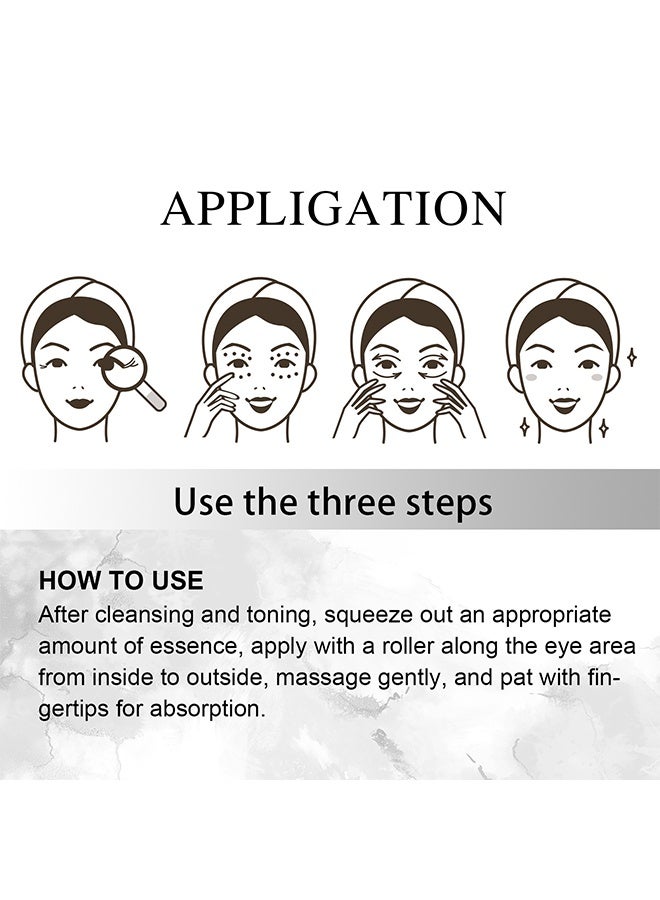 EELHOE Eye Serum, Eye Repair Cream, Eye Cream, Eye Enhancing Roller 20 ml, Anti-Aging Under Eye Roller Cream for Dark Circles Puffiness Wrinkles and Fine Lines, Eye Care Serum with 360°Massage Ball, Relieve Eye Fatigue Lift Firm Reduce Wrinkles - Image 4