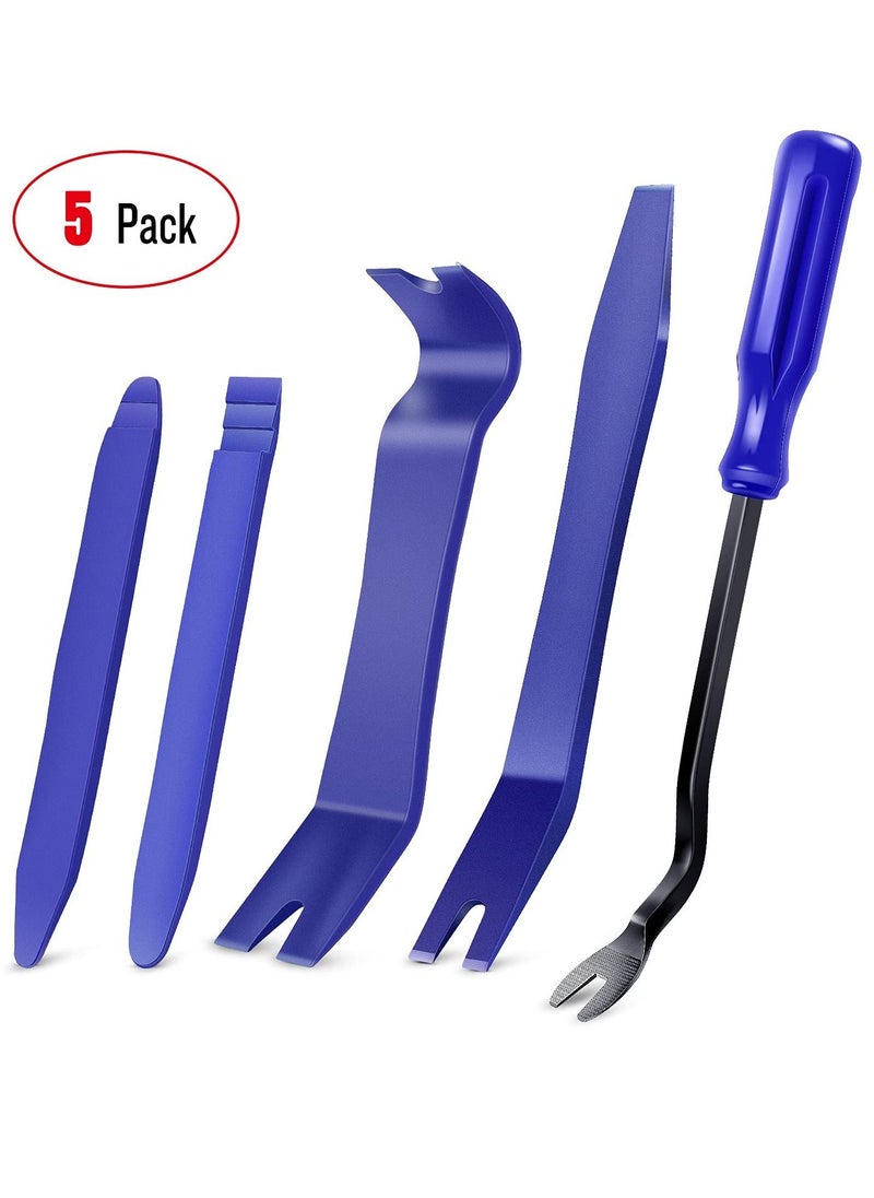 SYOSI 5PCS Pry Off Removal Tool Car Blue Set, Fastener Removal Tool Car Tool Easy to Remove Car Stereo, Door Panel, Fastener, Mold, Dashboard  - Image 1