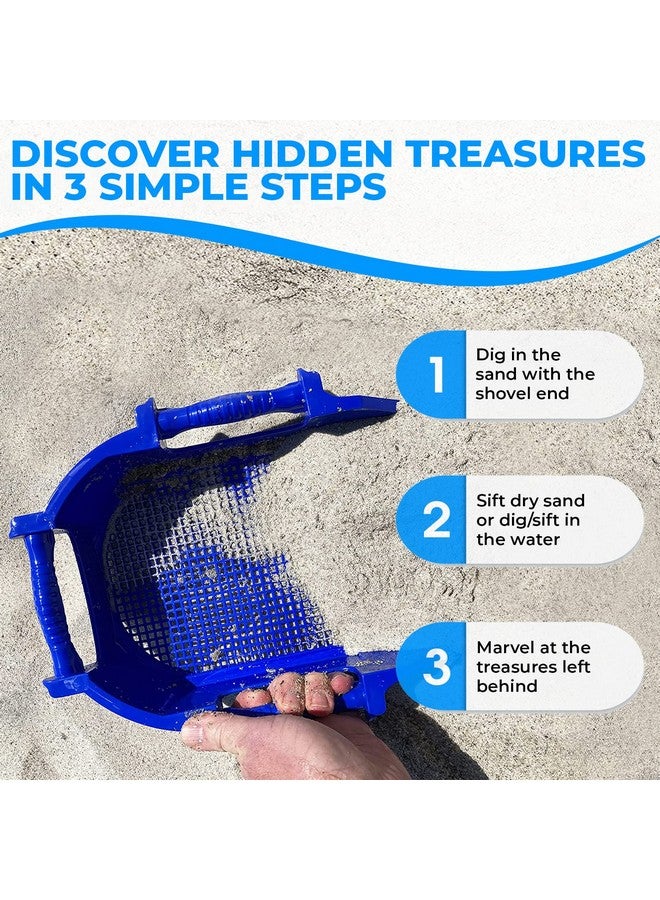 Sand Dipper Treasure Digger Shark Tooth Sifter & Sand Shovel Ergonomic Multihandle Sand Sifter For The Beach With A Shovelshaped Head Makes It Easy To Dig & Sift To Find Treasures (Blue) - Image 4