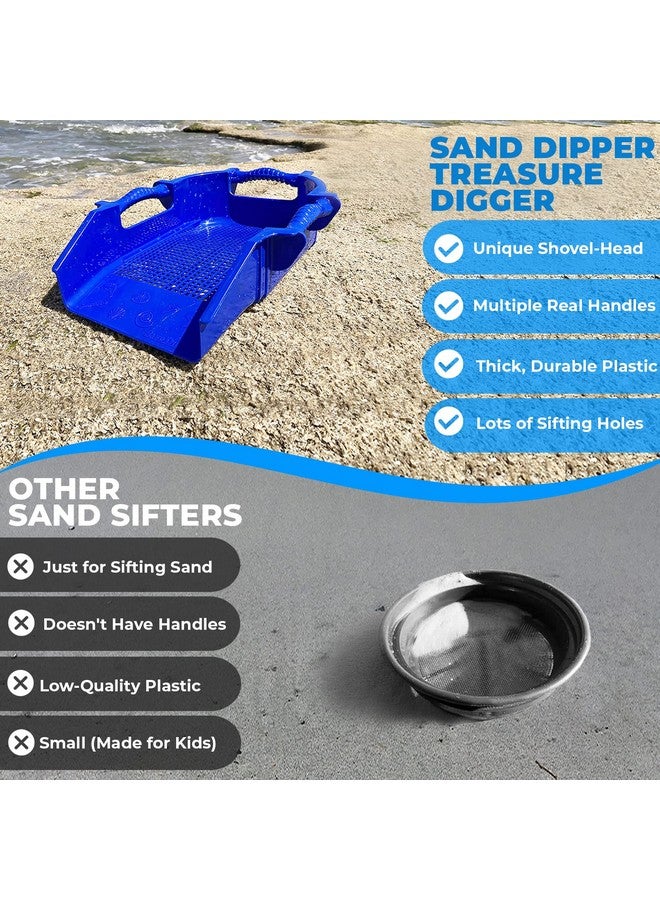 Sand Dipper Treasure Digger Shark Tooth Sifter & Sand Shovel Ergonomic Multihandle Sand Sifter For The Beach With A Shovelshaped Head Makes It Easy To Dig & Sift To Find Treasures (Blue) - Image 3