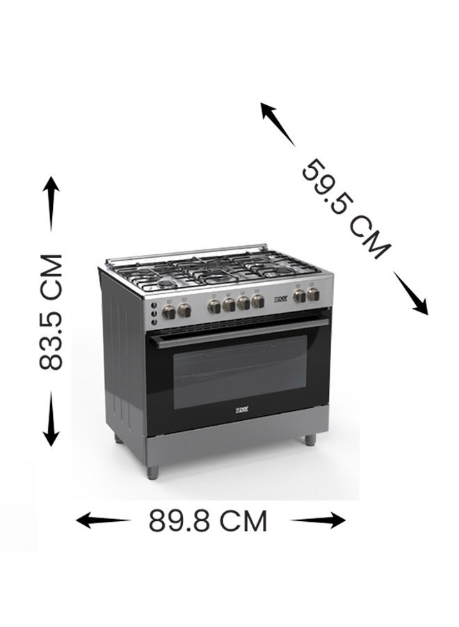 XPER Gas Oven - 5 Burners - 59.5*89.8 cm - Steel - Made in Turkey - XP960GGEN - Image 4