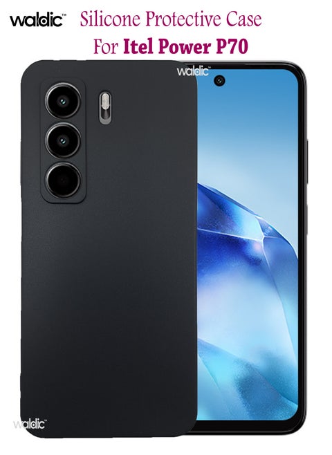 Itel Power P70 Premium Case | Premium Silicone  Case Cover Designed for Itel Power P70 | Itel Power P70 Case Camera and Drop Protection Thin Protective Back Cover Case for Itel Power P70 - Black