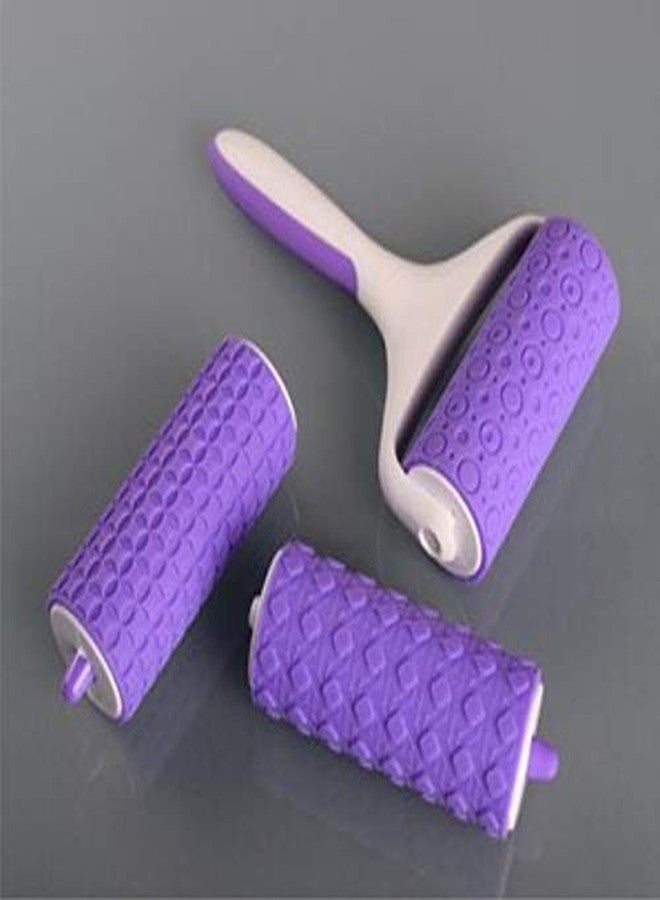 Ochtend Bakingequipments Plastc Dots Lace Woven Design and Pattern Embosser with Roller (Pack of 3, Purple) - Image 4