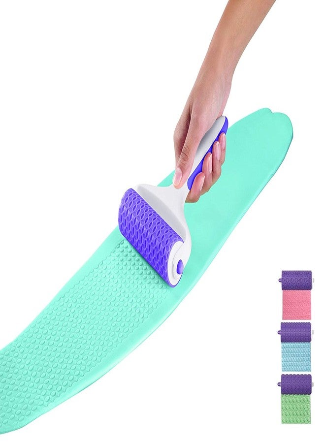 Ochtend Bakingequipments Plastc Dots Lace Woven Design and Pattern Embosser with Roller (Pack of 3, Purple) - Image 1