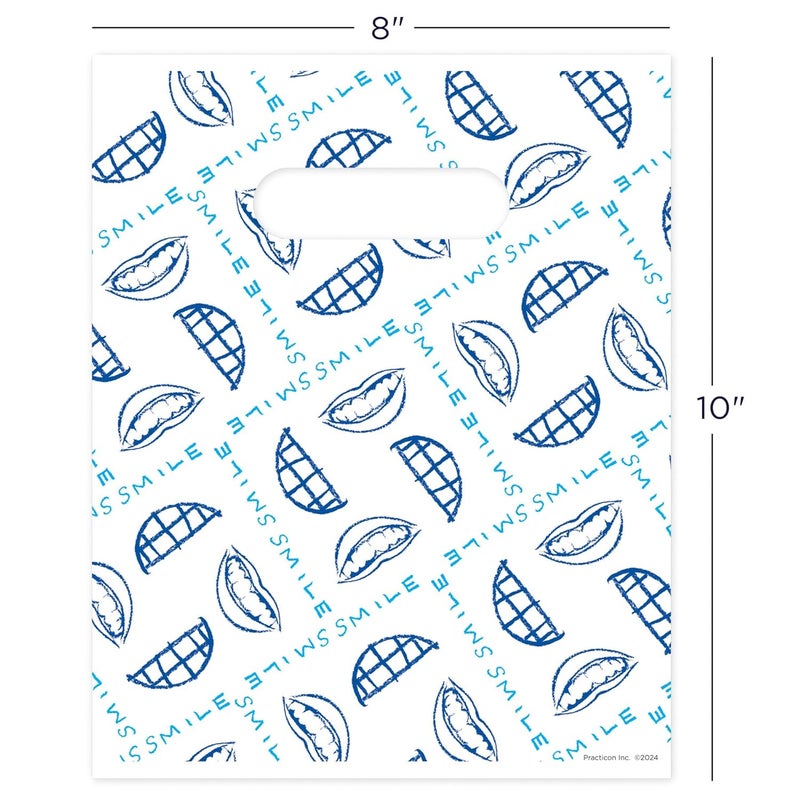Practicon Smile Plaid Dental Giveaway Bags, 8" x 10", 100 Pack - Image 4