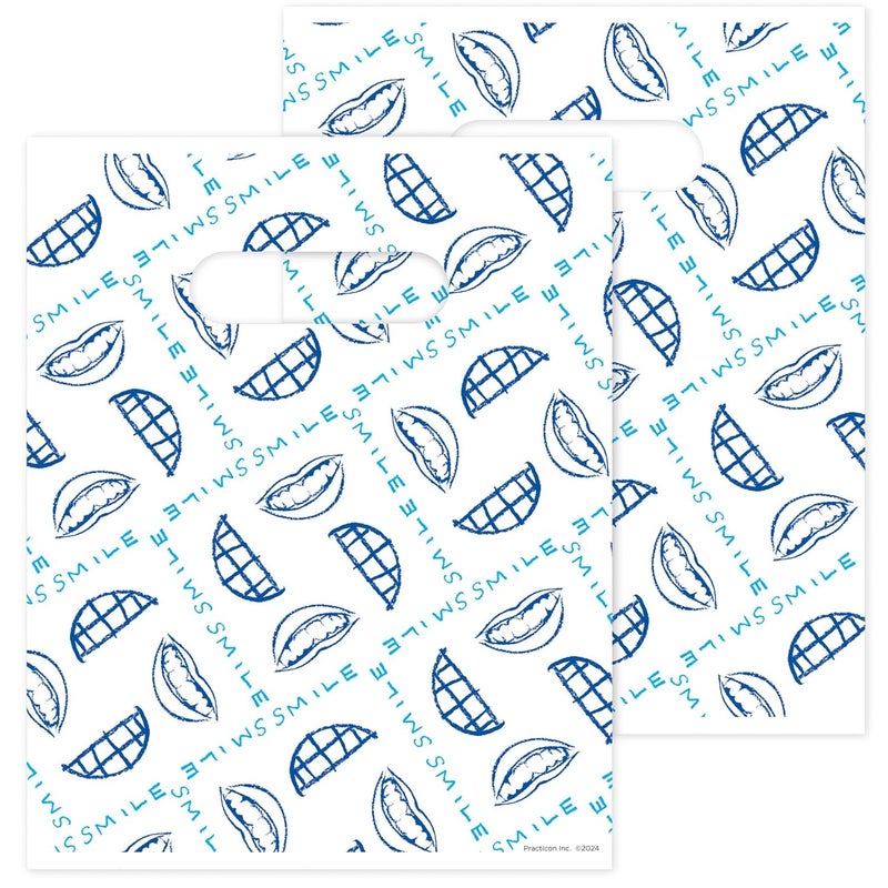 Practicon Smile Plaid Dental Giveaway Bags, 8" x 10", 100 Pack - Image 2