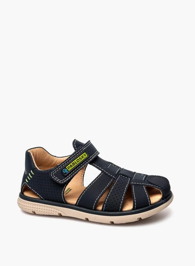 بابلوسكي Boys Stitch Detail Hook & Loop Sandals