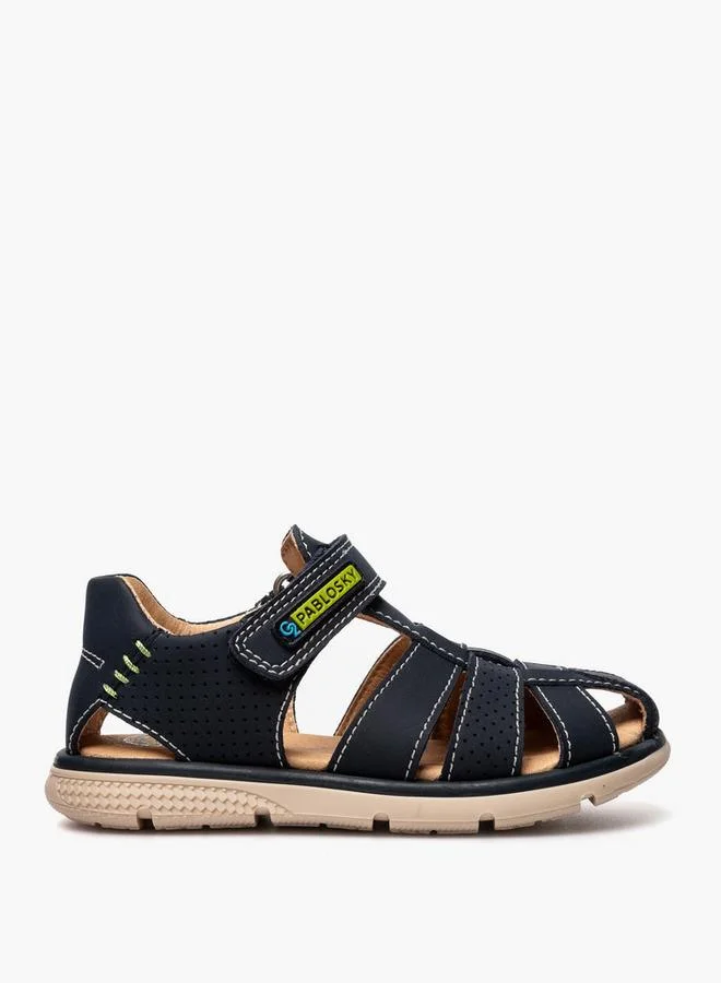 بابلوسكي Boys Stitch Detail Hook & Loop Sandals